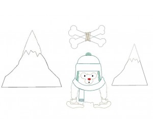 Stickserie - Schneemensch